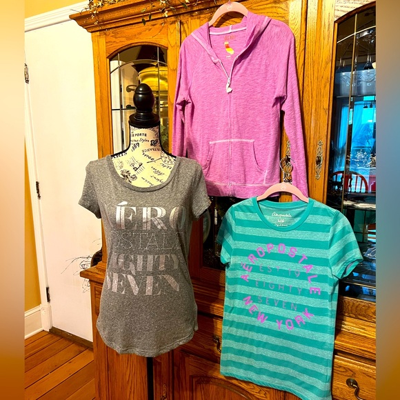 Aeropostale- Old Navy Other - Junior’s Vintage Summer Slub T’s & Hoodie Lot - Large 👧